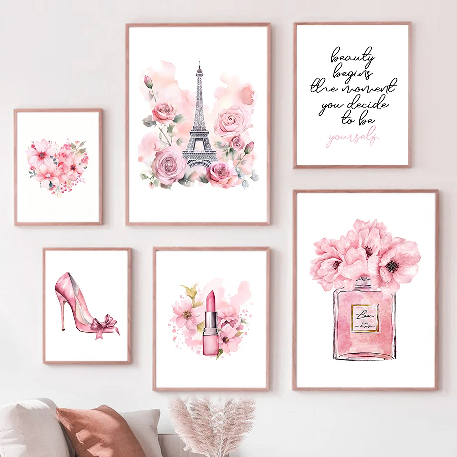 Home Fragrance Room Spray - Paris Moda sanat posterleri Pembe Eyfel