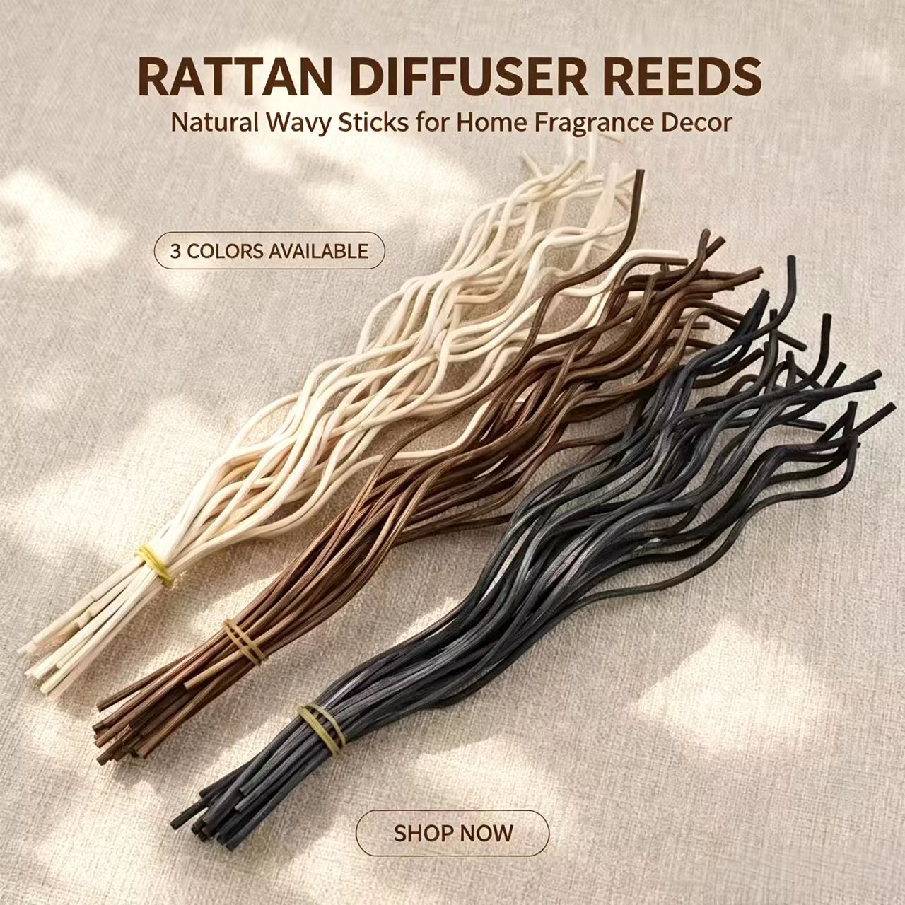 Home Fragrance Brands - 20 adet uzun dalgalı Rattan kamış