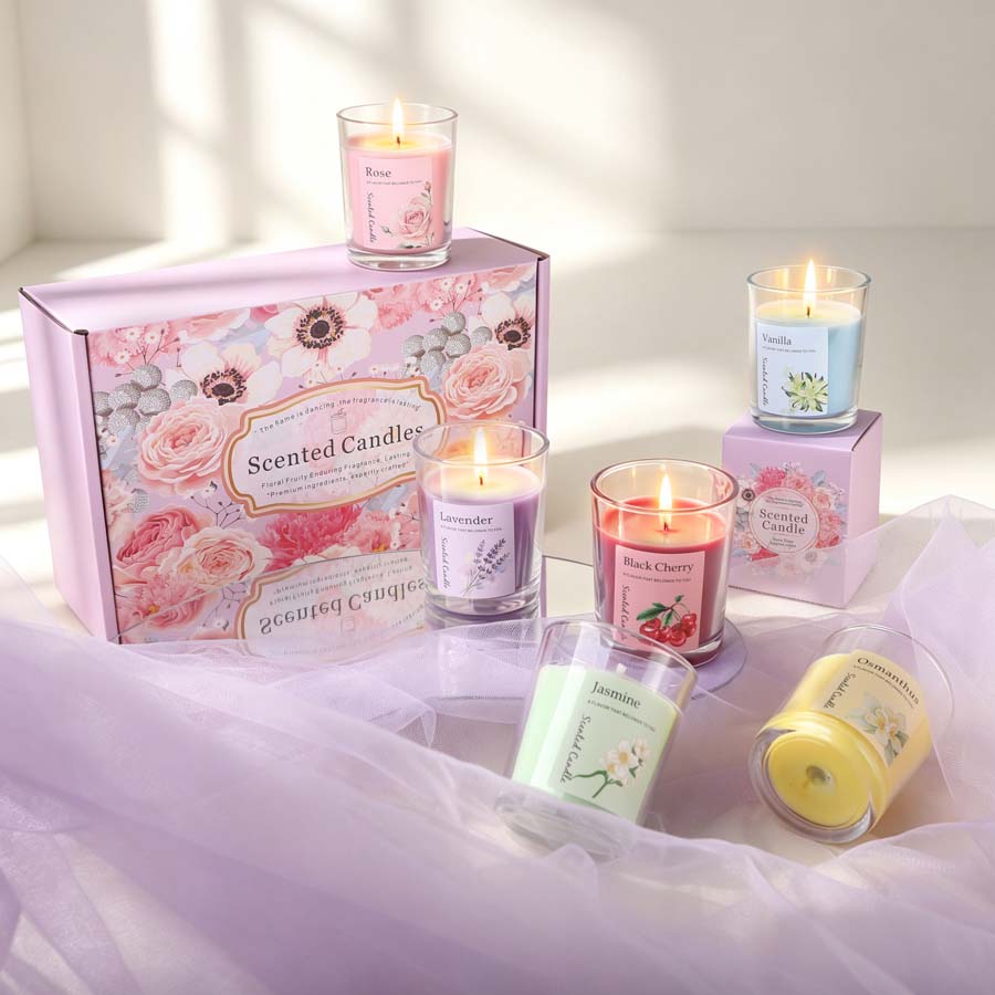 Home Fragrance Set Gift - Aromaterapi Kokulu Mum Hediye Seti 6