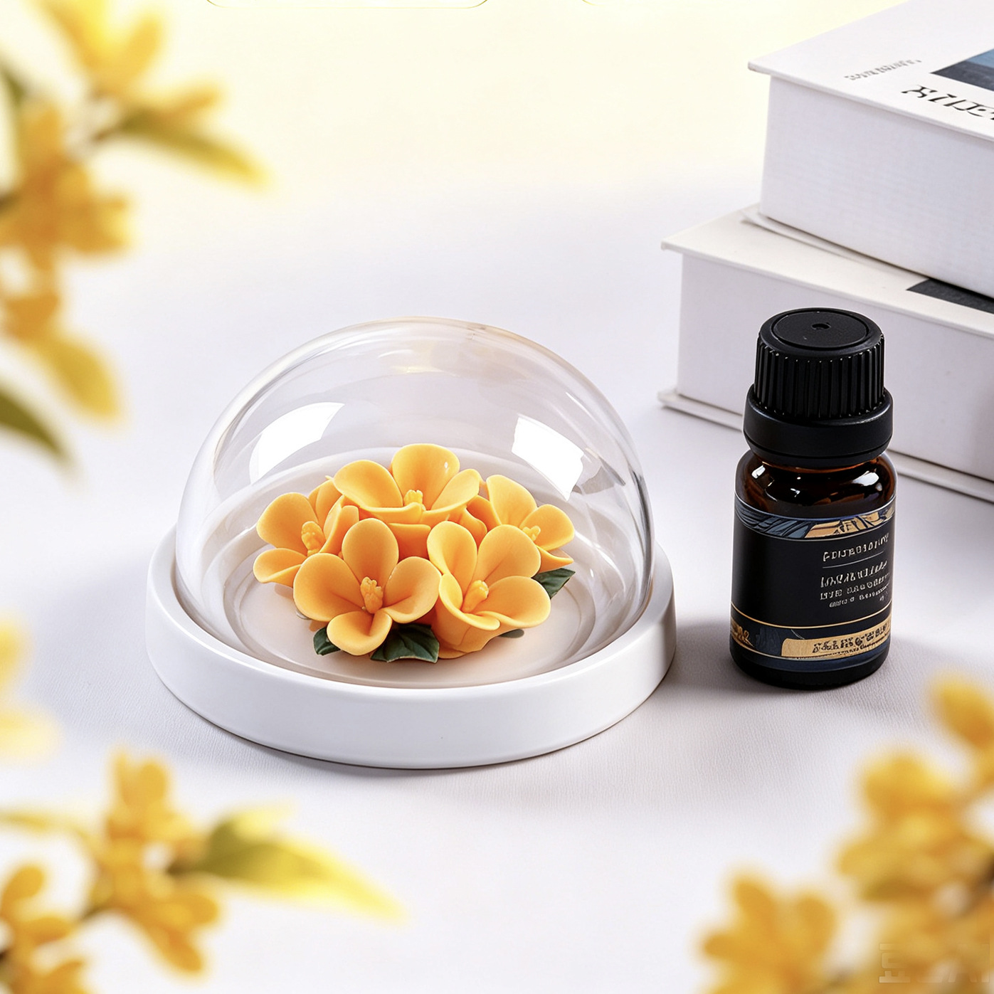 Home Fragrance Business - Seramik Osmanthus Çiçeği Aroma Difüzör Seti